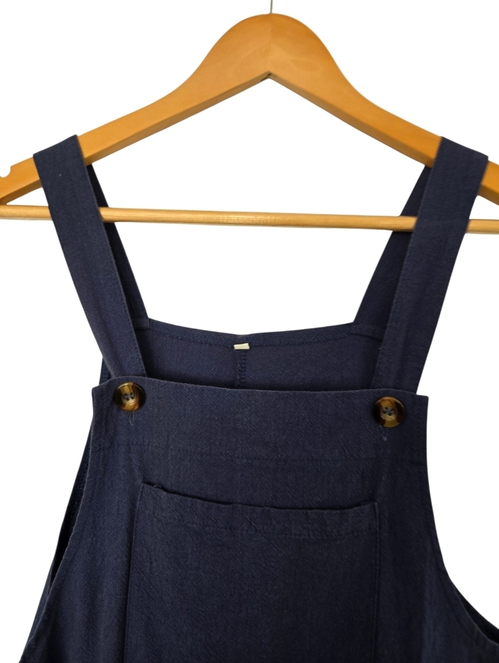 Navy Blue Wide Leg Overalls | Adjustable Strap Jumpsuit | Size Small - Picture 5 of 7